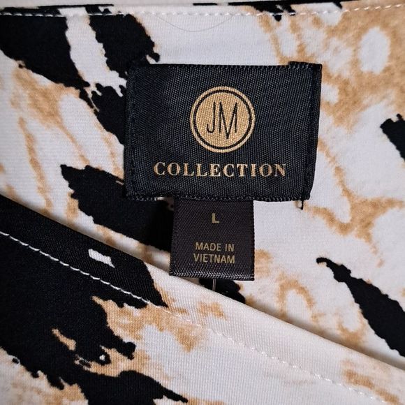 JM COLLECTION Printed Pullover Shift Dress in Eggshell Combo Large - Picture 6 of 9